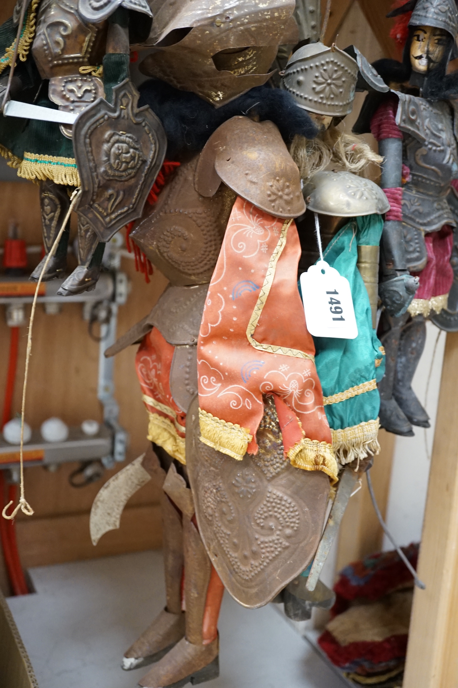A collection of four Sicilian knight puppets